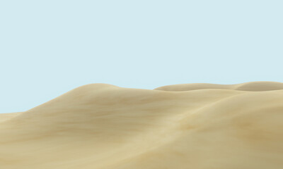 3D rendered brown desert Terrain. Sand dune.