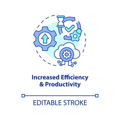 Increase efficiency concept icon. Involve IoT technology benefits. Boost productivity abstract idea thin line illustration. Isolated outline drawing. Editable stroke. Arial, Myriad Pro-Bold fonts used