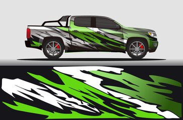 Fototapeta premium Car livery wrap decal, rally race style vector illustration abstract background