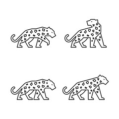 Set of Leopard, Leopard Logo. Icon design. Template elements