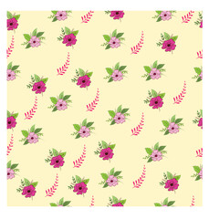 Luxury vintage seamless ornamental colorful flowers floral pattern design background vector 