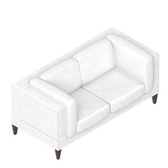 3d rendering illustration of a couch sofa