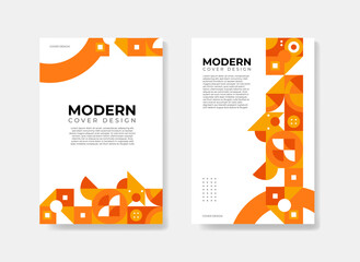 Modern geometric shapes cover template design with orange color combination