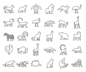 Animals logos collection. Animal logo set. Isolated on White background	