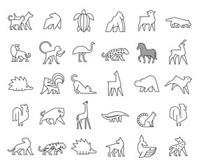 Animals logos collection. Animal logo set. Isolated on White background	