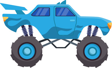 Monster truck vehicle flat illustration