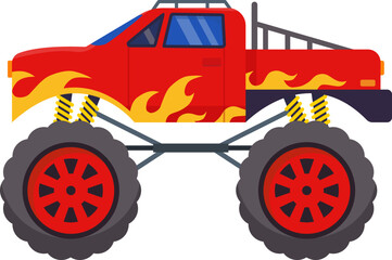 Monster truck vehicle flat illustration © Mykola Syvak