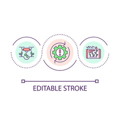 Provide new agriculture technologies loop concept icon. Adjust business to innovation. Smart farming abstract idea thin line illustration. Isolated outline drawing. Editable stroke. Arial font used