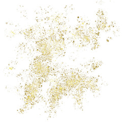 Golden glitter design on transparent background