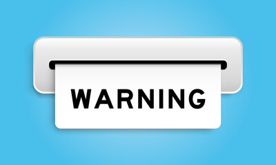 White coupon banner with word from machine on blue color background