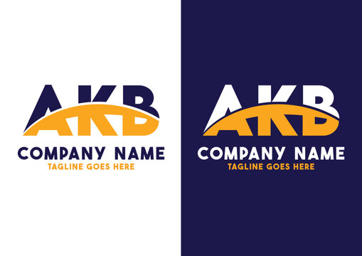 Letter AKB logo design vector template, AKB logo