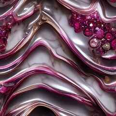 Shiny Marble with Pink Crystals Repeatable Layered Texture