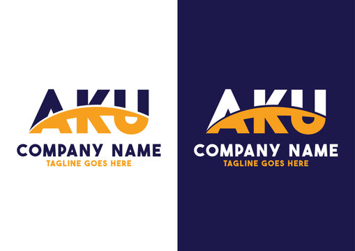 Letter AKU logo design vector template, AKU logo