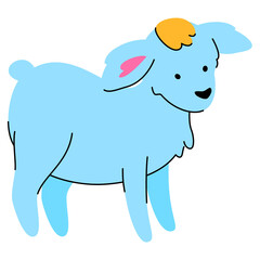 Lamb flat design style character