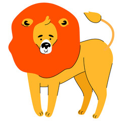 Lion flat design style character