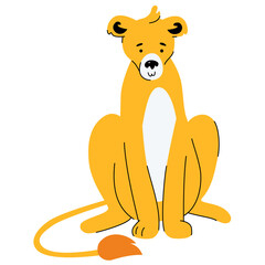 Lioness flat design style character