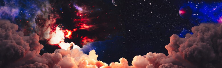 Mystical beautiful space. Unforgettable diverse space background , Spiral galaxy in deep space. Elements of this image furnished by NASA. © Maximusdn