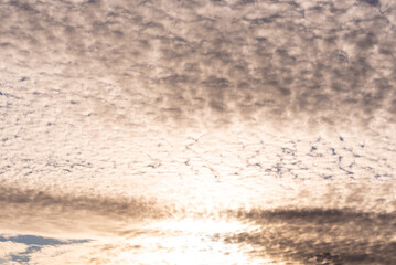 Sky. Blue sky with clouds. White, soft clouds, ripples in the sky