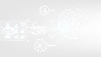 white gray abstract technology background with various technology elements innovation background