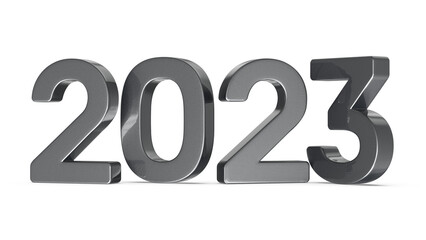 Happy new year 2023 gold 3d number element