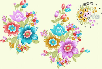 textile flower bunch beautiful color	
