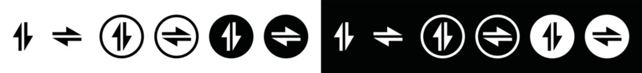 Transfer icon vector set. Exchange or arrow data sign silhouette. Share or swap arrow symbol illustration