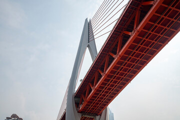 Close up of bridge building structure