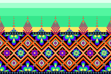 Motif ethnic vector handmade border beautiful geometric art. Ethnic leaf floral background art. folk embroidery, Mexican, Peruvian, Indian, Asia, Moroccan, Turkey, and Uzbek style.Aztec ornament print