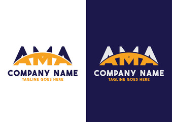 Letter AMA logo design vector template, AMA logo - obrazy, fototapety, plakaty