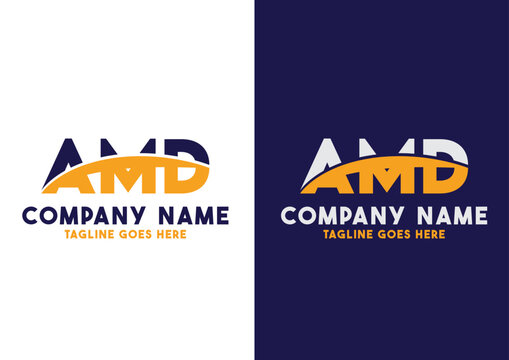 Letter AMD logo design vector template, AMD logo