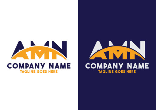 Letter AMN logo design vector template, AMN logo