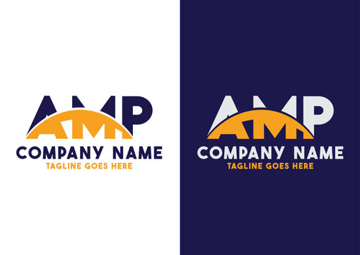 Letter AMP logo design vector template, AMP logo