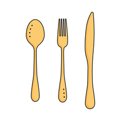 Set of kitchen utensils. Kitchen cooking tools and appliances, kitchenware, utensil icons set. Doodle style.