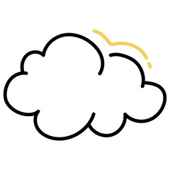 Cumulus cloud hand-drawn style symbol