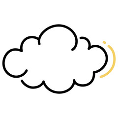 Cumulus cloud hand-drawn style symbol