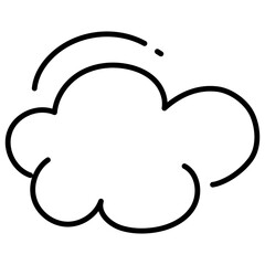 Wool-pack cloud hand-drawn style symbol