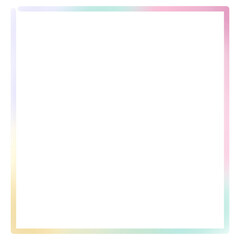 Square pastel frame, transparent background, isolated