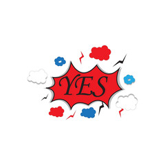 Comic style vector cool sticker label greeting sticker with word for comic book humor