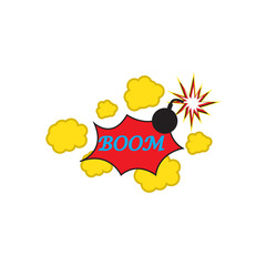 Boom flash on white Free Vector