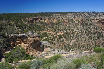Grand Canyon National Park, Arizona, USA: View of switchback trails from the western end of the Rim Trail, on the South Rim of the Grand Canyon.
