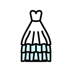 ballgown wedding dress color icon vector. ballgown wedding dress sign. isolated symbol illustration