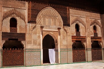 Court of the Madrasa Bou Inania in Fez, Morocco, Africa
