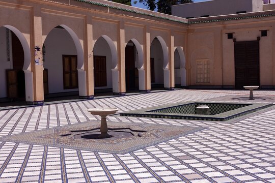 Dar Batha, Qasr al-Batha former royal palace's courtyard in the city of Fez, Morocco