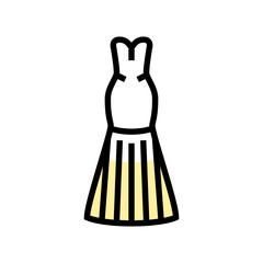 mermaid wedding dress color icon vector. mermaid wedding dress sign. isolated symbol illustration
