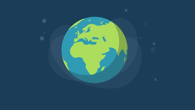 Animated Earth globe spinning. 4K motion animation