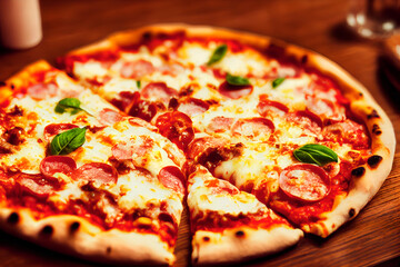 Hot delicious pizza
