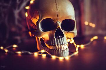 skull in the night