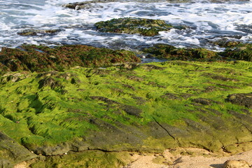 Texture of large stones and mountain rocks.