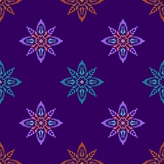 Seamless pattern abstract flower illustration design art background geometric fashion retro 