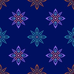 Seamless pattern abstract flower illustration design art background geometric fashion retro 